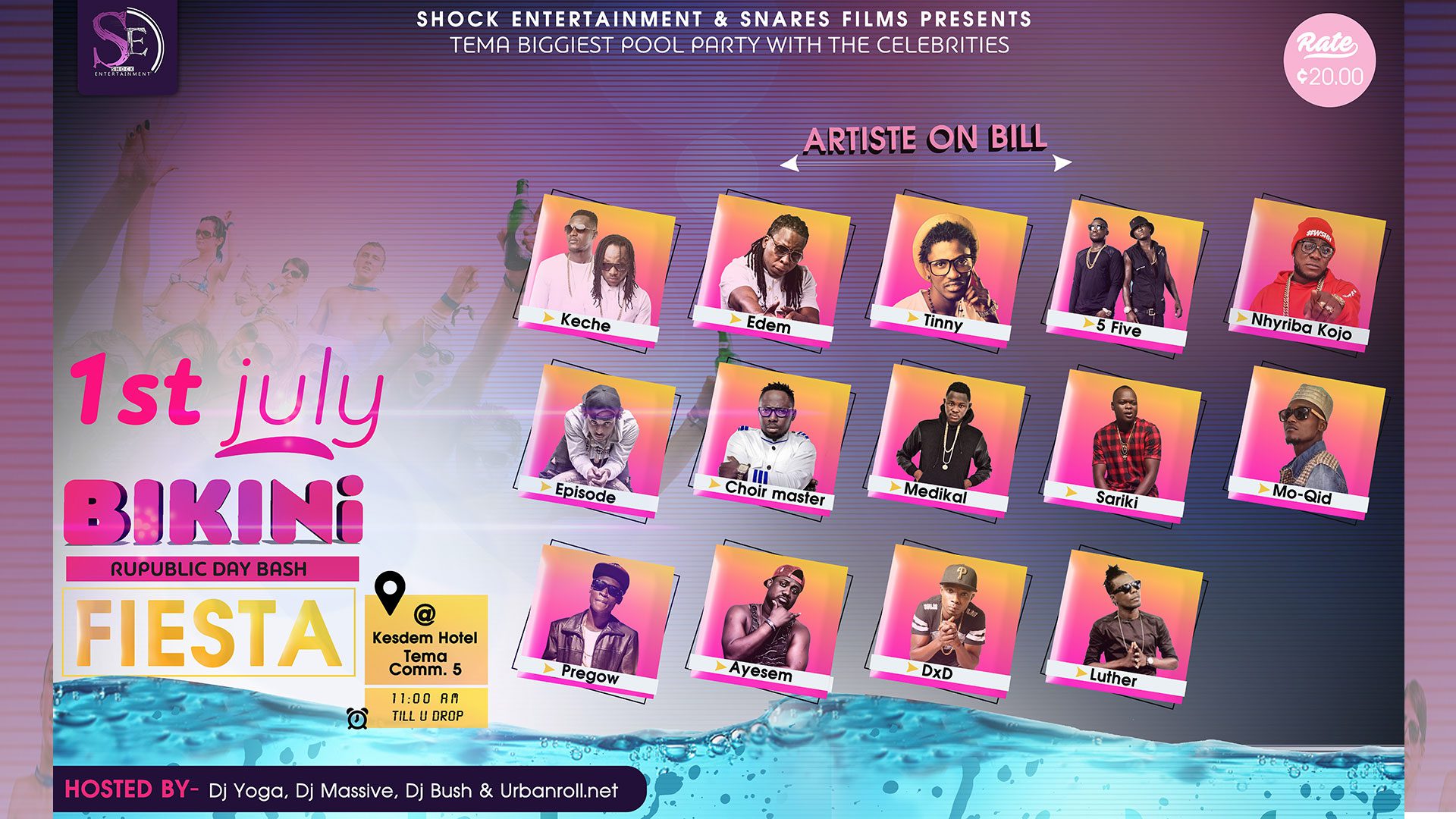 Tinny,Epixode,Edem,Luther and others  for Bikini Fiesta.