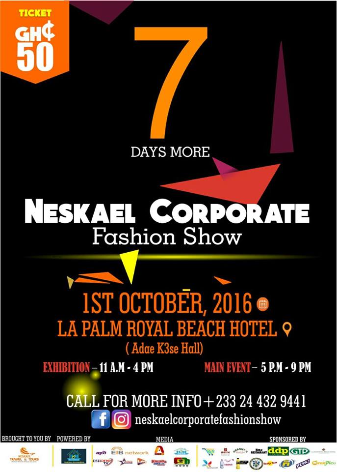 Sherifa Gunu, Ama K, Kobby simple and others to rock the Neskael Corporate Fashion Show Tonight.
