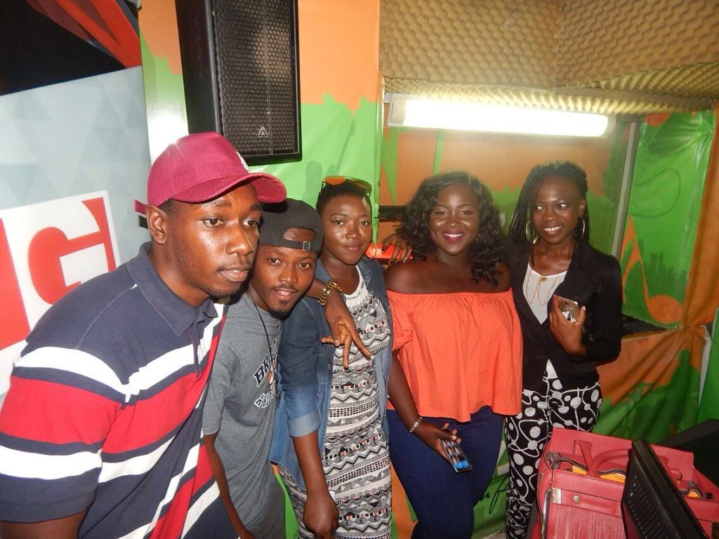 Dennis Cobblah in a shot with other contestants inside Y107.9FM studios