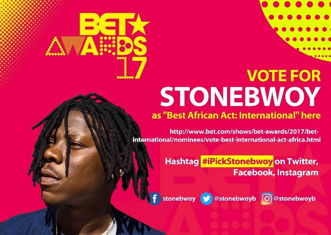 How to vote for STONEBWOY to win #BET2017 Best International African Act.