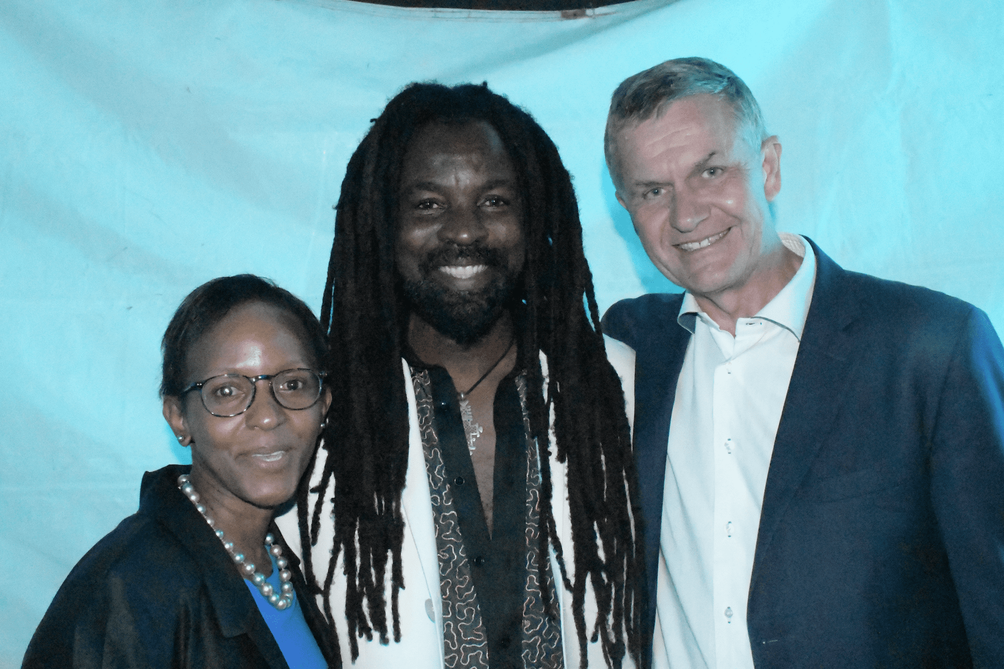 Rocky Dawuni with Erik Solheim Director of UN Environment and Joyce Msuya Deputy Executive Director UN Environment
