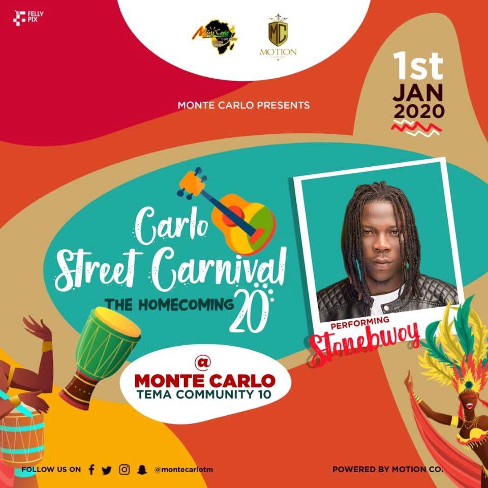 Stonebwoy set to Headline Carlo Street Carnival 2020.