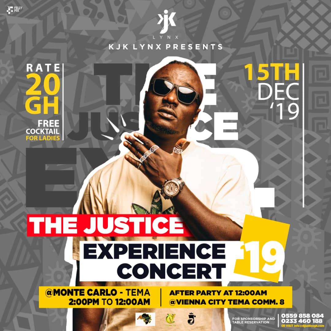 “The Justice Experience Concert” 2019 by DJ Justice GH announced, scheduled on December 15!