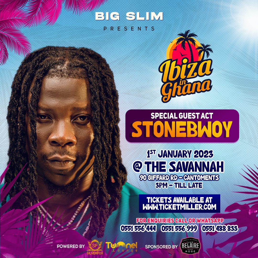 Stonebwoy As Special Guest For “Ibiza In Ghana” Party Slated For January 1, 2023.